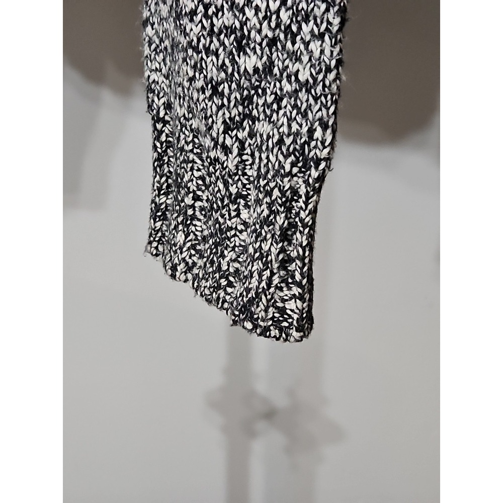 Lucky Brand Women's Sweater Medium Black White Marbled Knit Long-sleeve V-neck - Picture 4 of 9